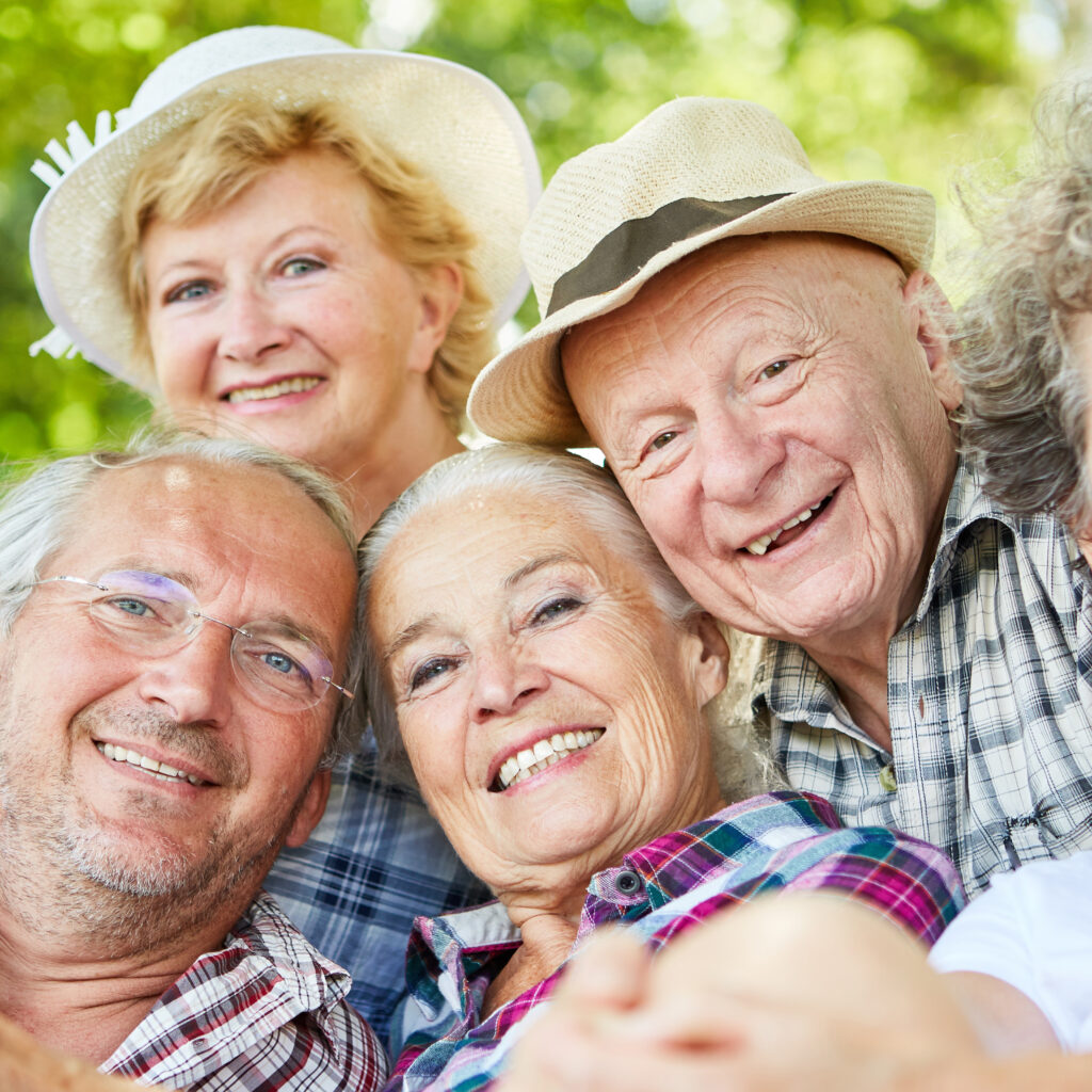 happy seniors on a summer outing