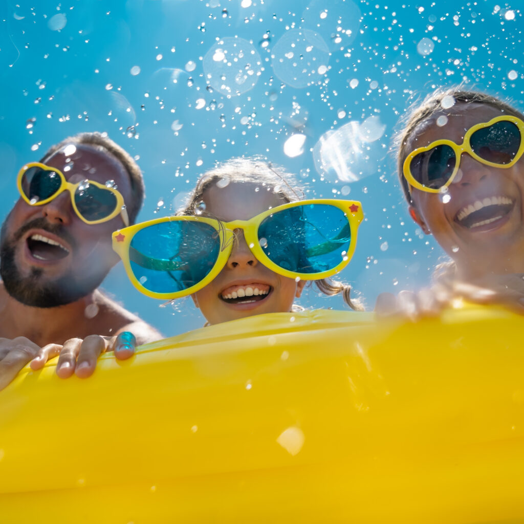 family having fun on summer vacation