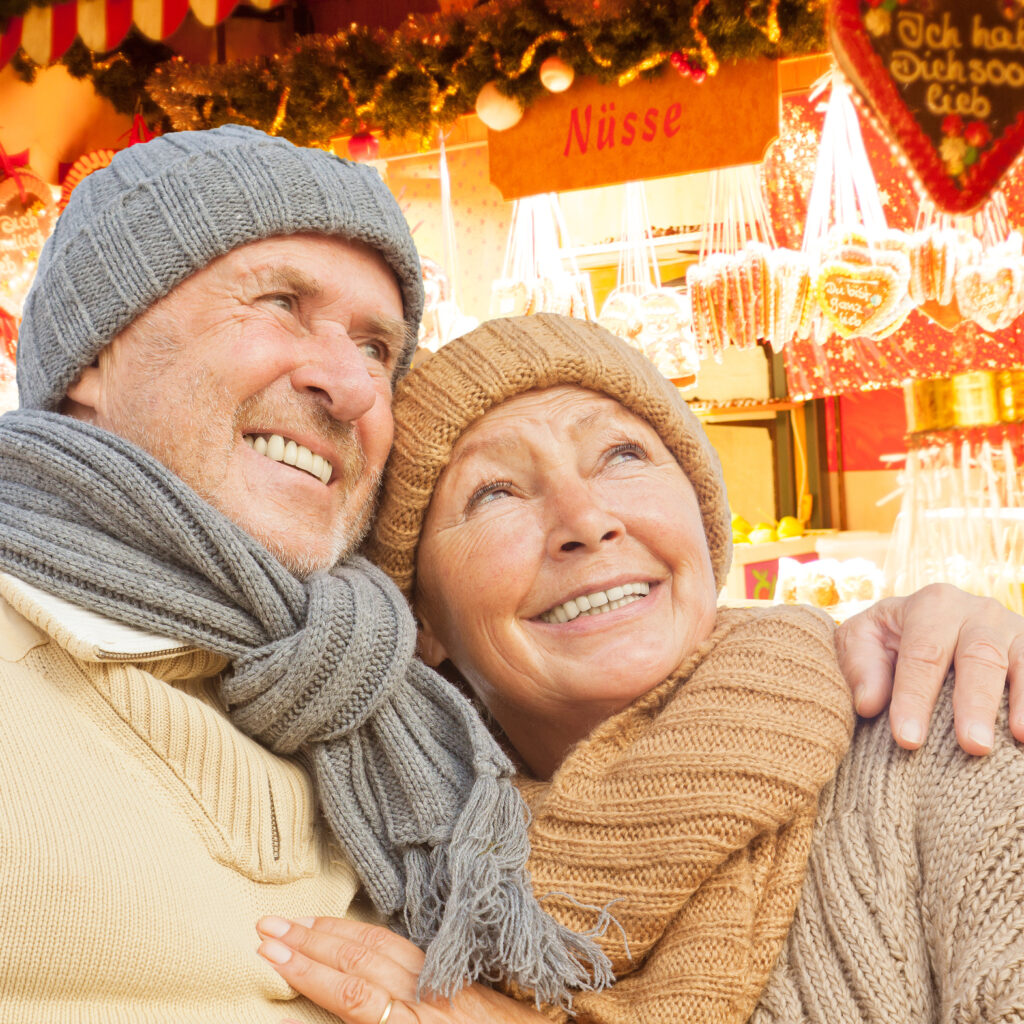 older senior couple on christmas