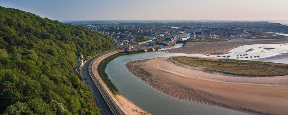 drone,view,of,port,guillaume,in,dives,sur,mer,france