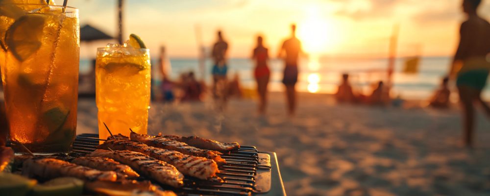 barbecue à la plage en détente entre ami(e)s
